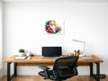 Santa Claus with Holly & Snowflakes Watercolor Wall Art — A4 / Office