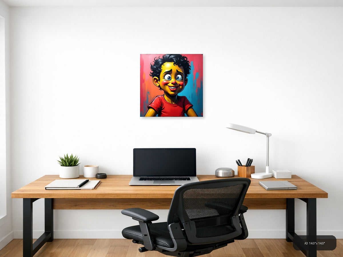 Vibrant Yellow Character Pop Art Wall Art — A3 / Office