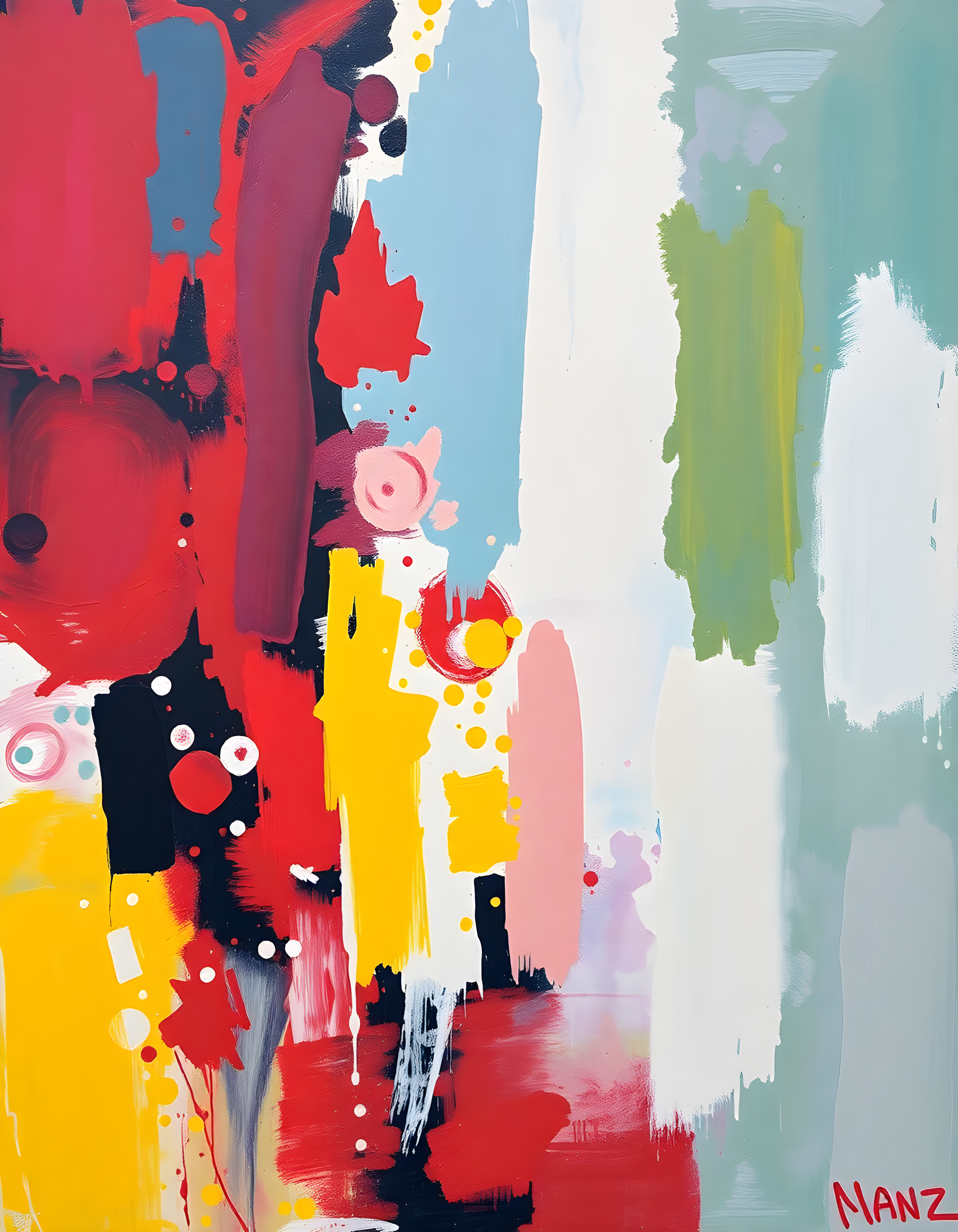 Vibrant Abstract Paint Splash Modern Wall Art