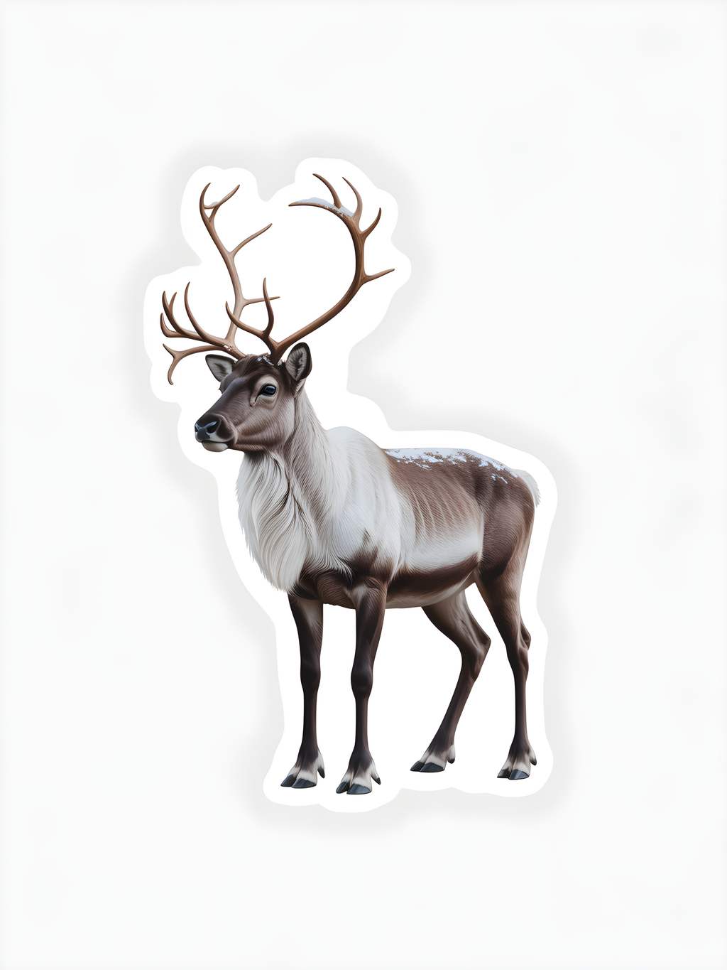 Minimalist Reindeer with Antlers Portrait Wall Art