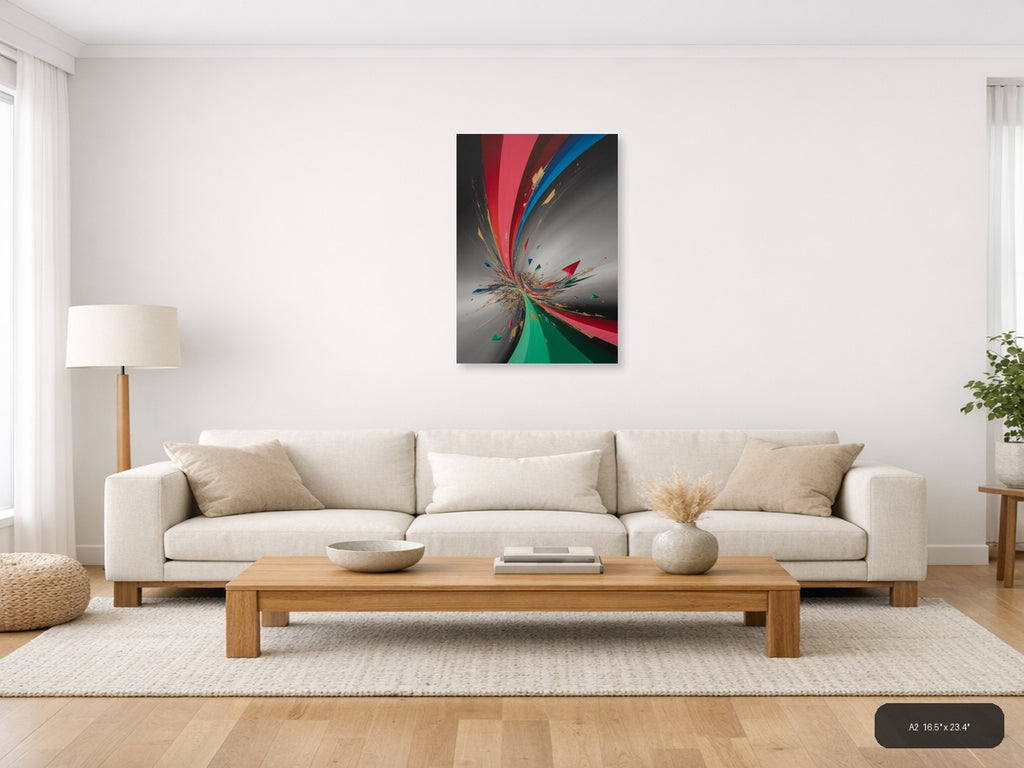 Tech — Abstract (Portrait) Canvas Print | Abstract Wall Art | A4 A3 A2 A1 — A2 / Living Room