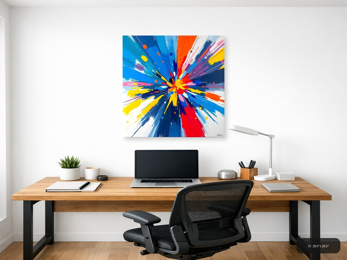 Colorful Radiant Burst Abstract Explosion Wall Art — A1 / Office