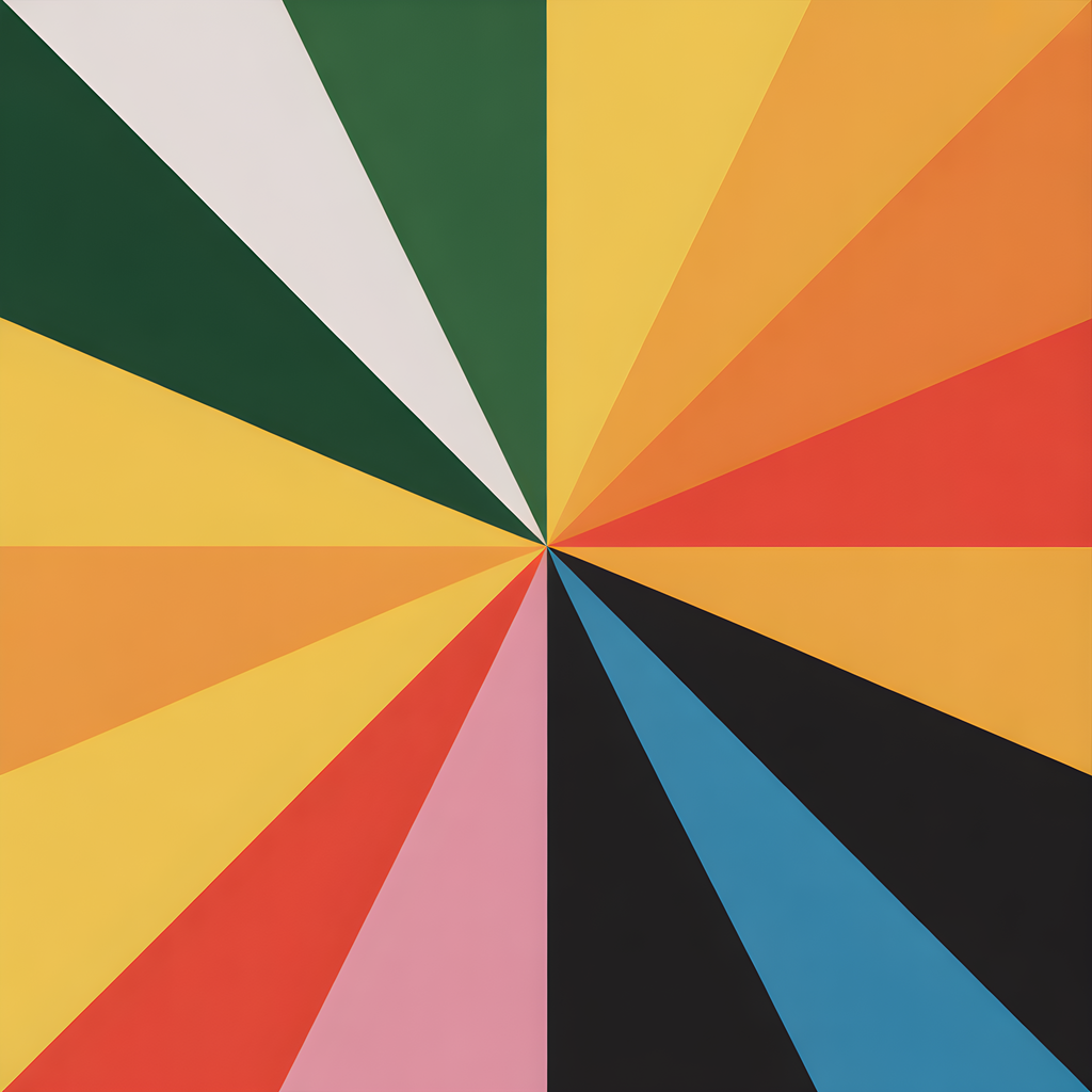 Colorful Sunburst Ray Pattern Photography Wall Art