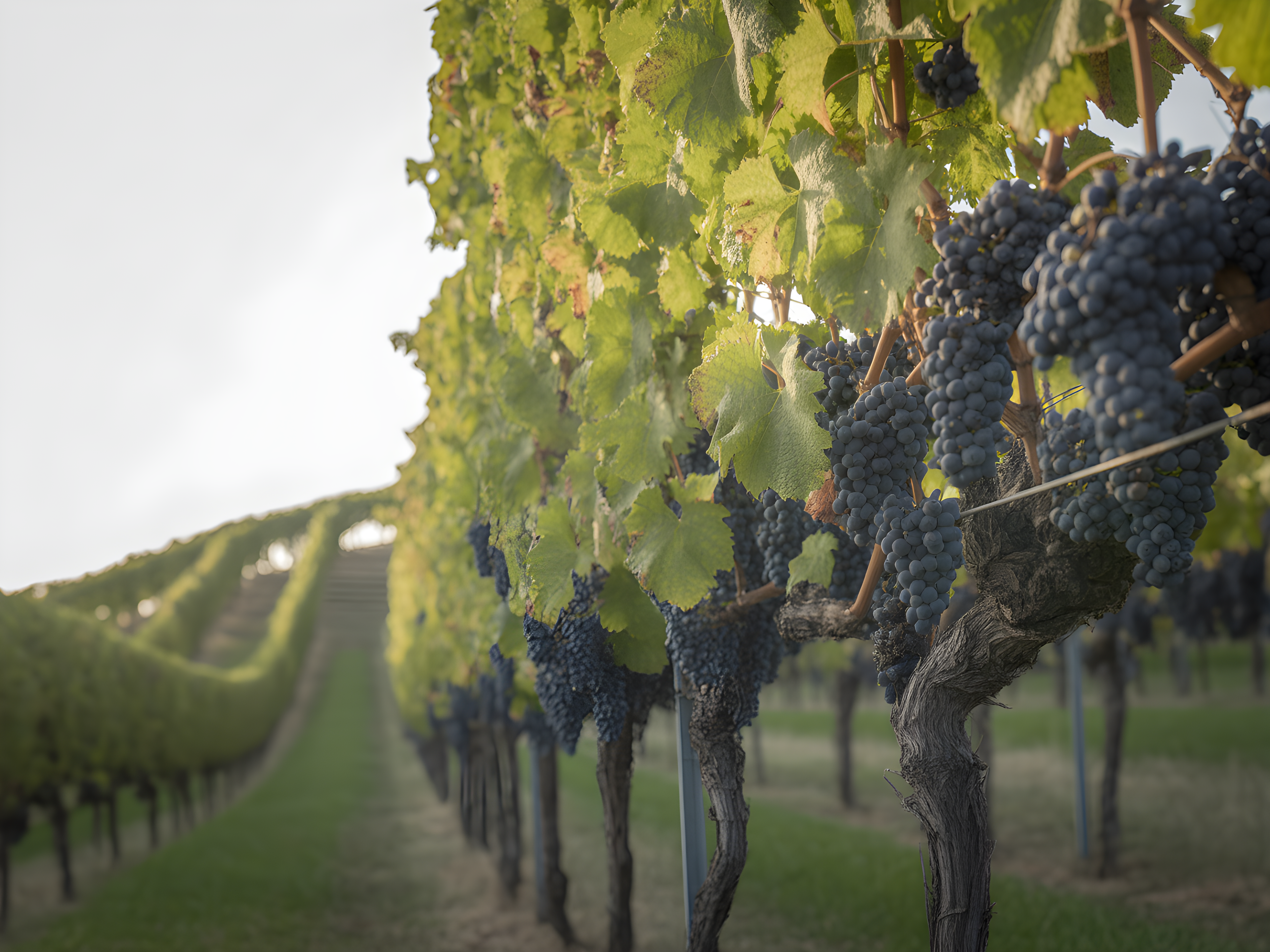Vineyard Rows Minimalist Landscape Wall Art