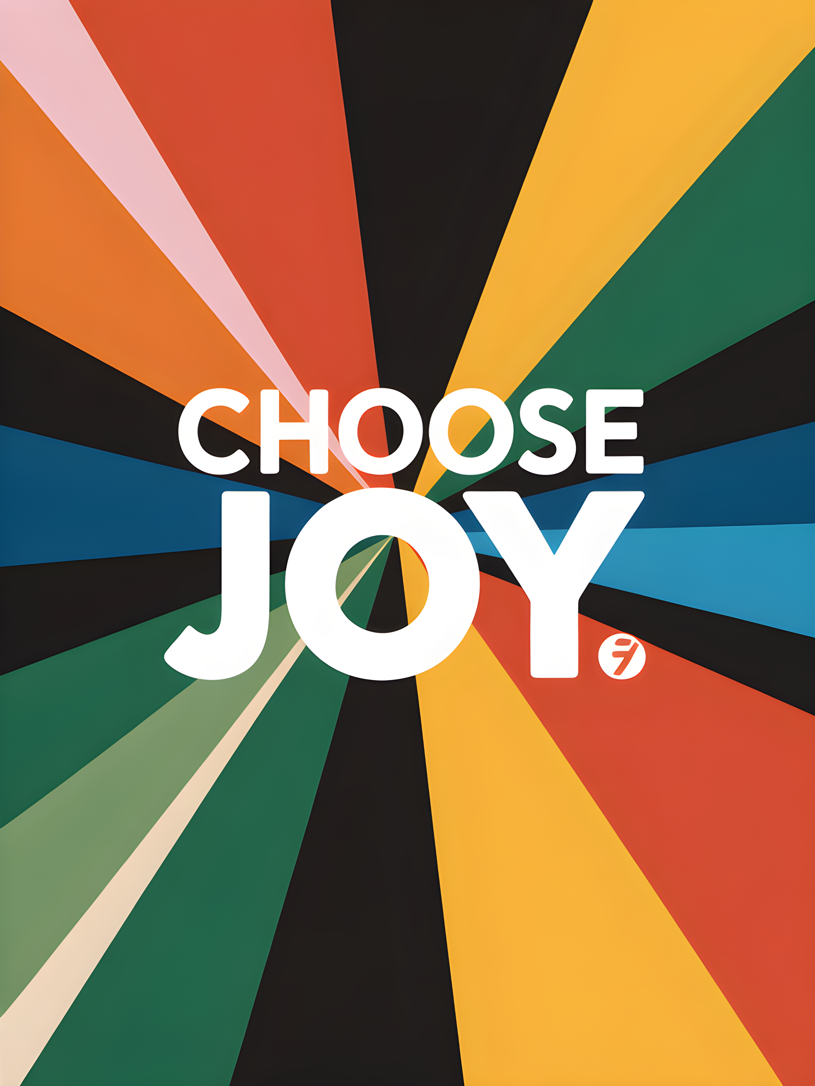 Choose Joy Colorful Radial Sunburst Photography Wall Art