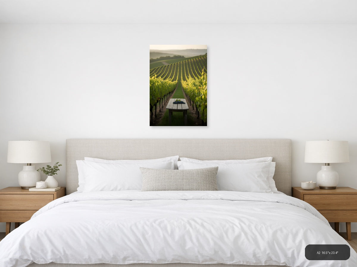 Vineyard Harvest Table Minimalist Wall Art — A2 / Bedroom