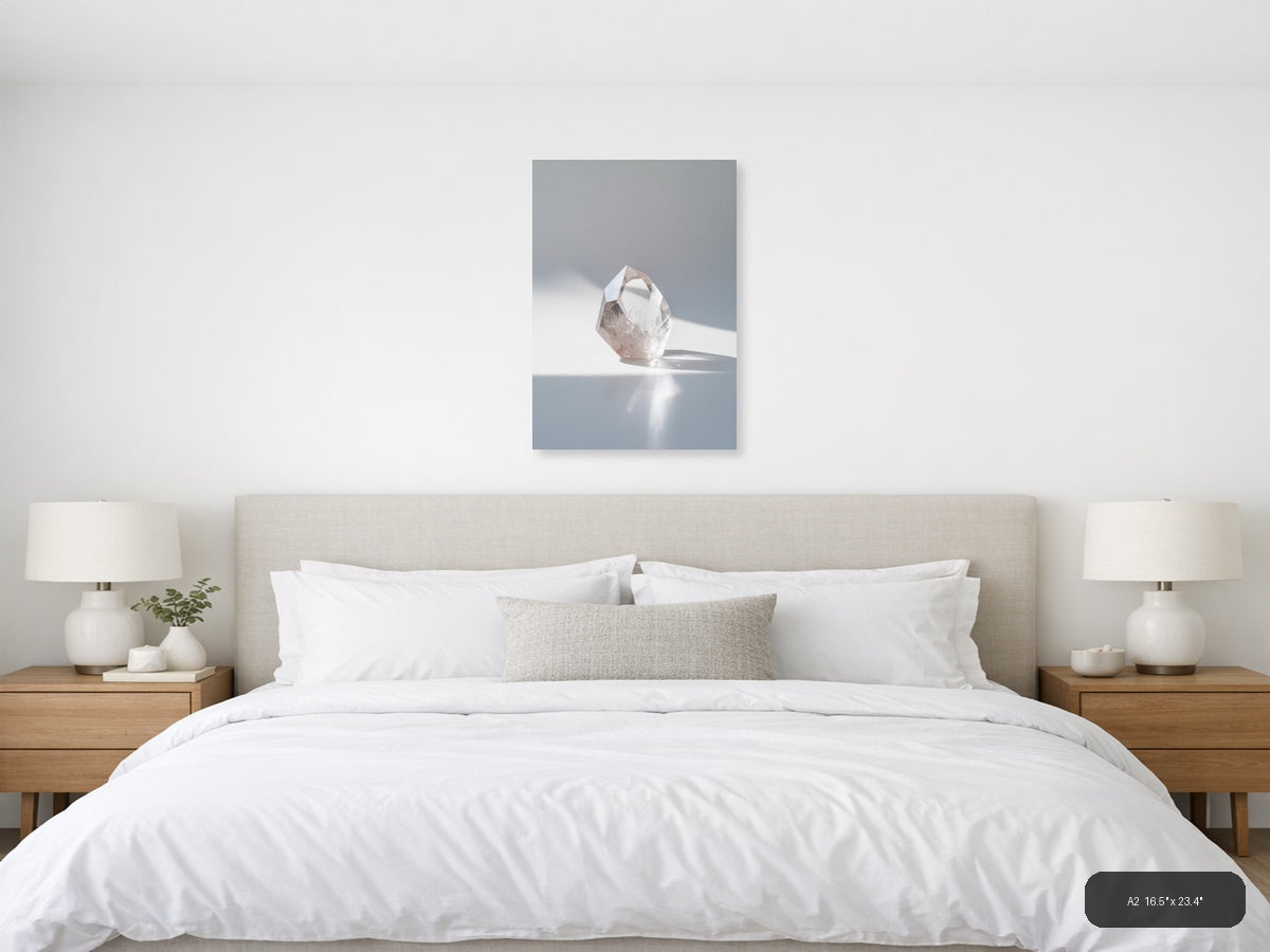 Crystal — Minimalist (Portrait) Canvas Print | Minimalist Wall Art | A4 A3 A2 A1 — A2 / Bedroom