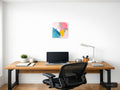 Abstract Profile in Pink, Blue & Yellow Wall Art — A4 / Office