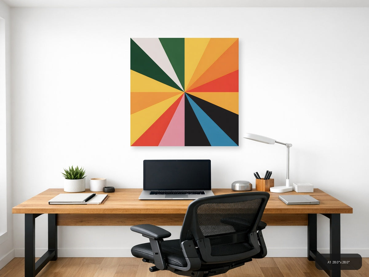 Colorful Sunburst Ray Pattern Photography Wall Art — A1 / Office