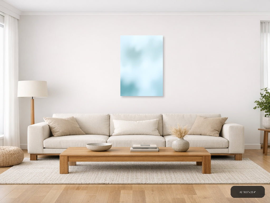 Serene Blue Watercolor Abstract Gradient Wall Art — A2 / Living Room