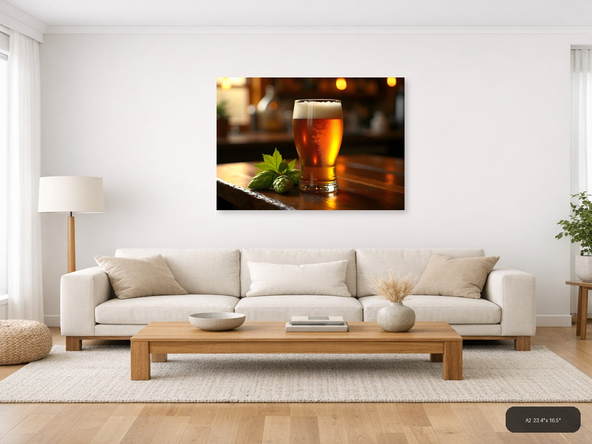 Craft Beer with Hops Photography Wall Art — A2 / Living Room