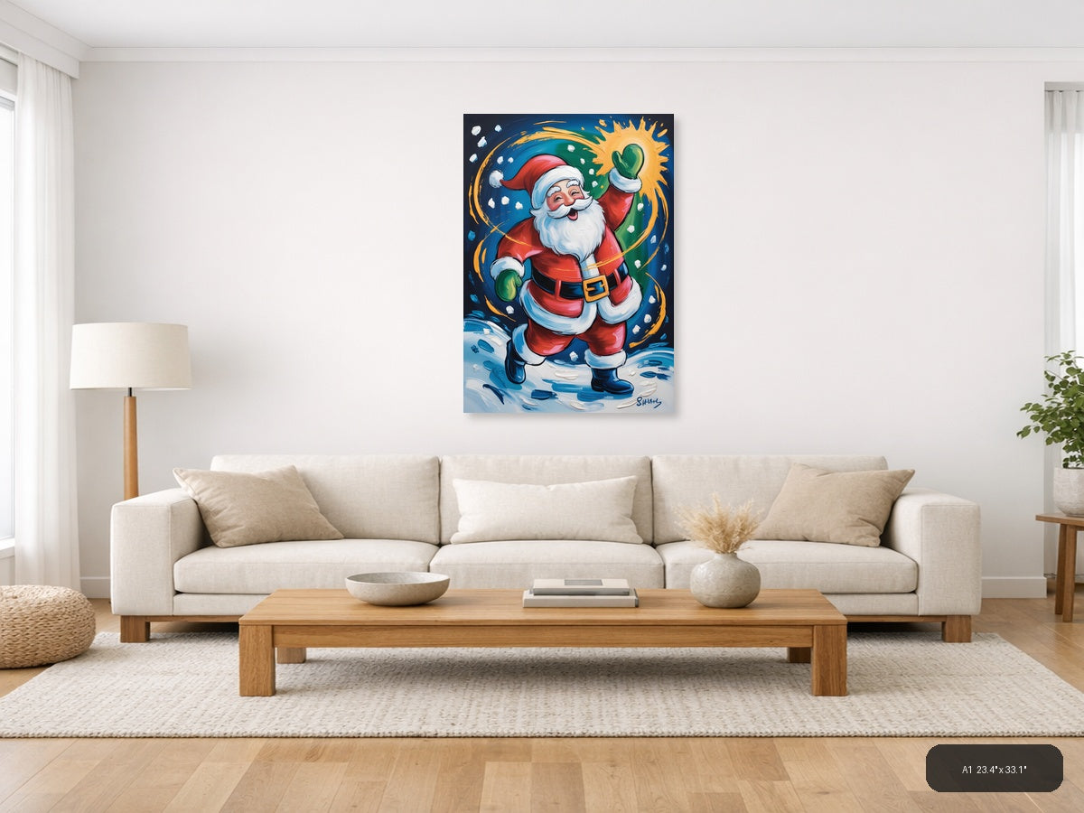 Jolly Santa Claus Abstract Portrait Wall Art — A1 / Living Room