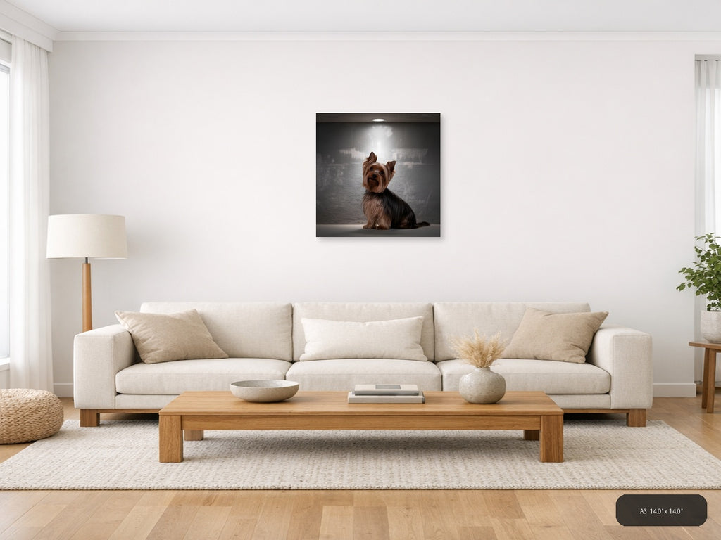 Yorkshire Terrier Portrait Photography Wall Art — A3 / Living Room