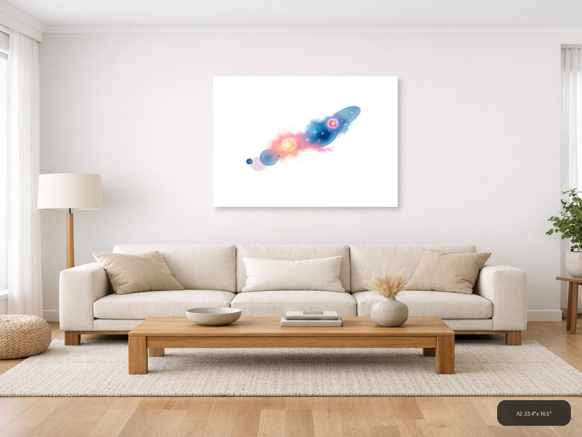 Minimalist Cosmic Galaxy Abstract Wall Art — A2 / Living Room