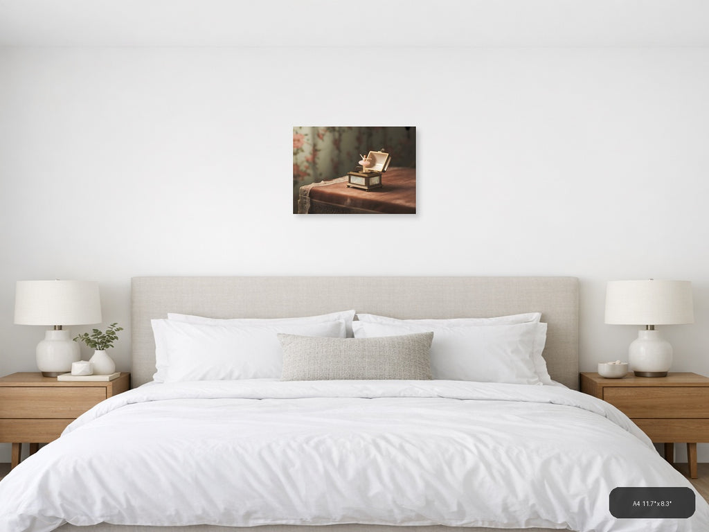 Vintage Music Box Ballerina Nostalgic Wall Art — A4 / Bedroom