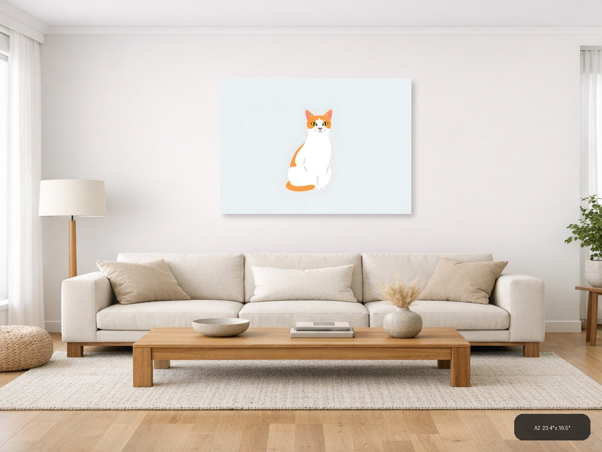 Cat Life Canvas Print | Minimalist Wall Art | A4 A3 A2 A1 — A2 (Living Room)