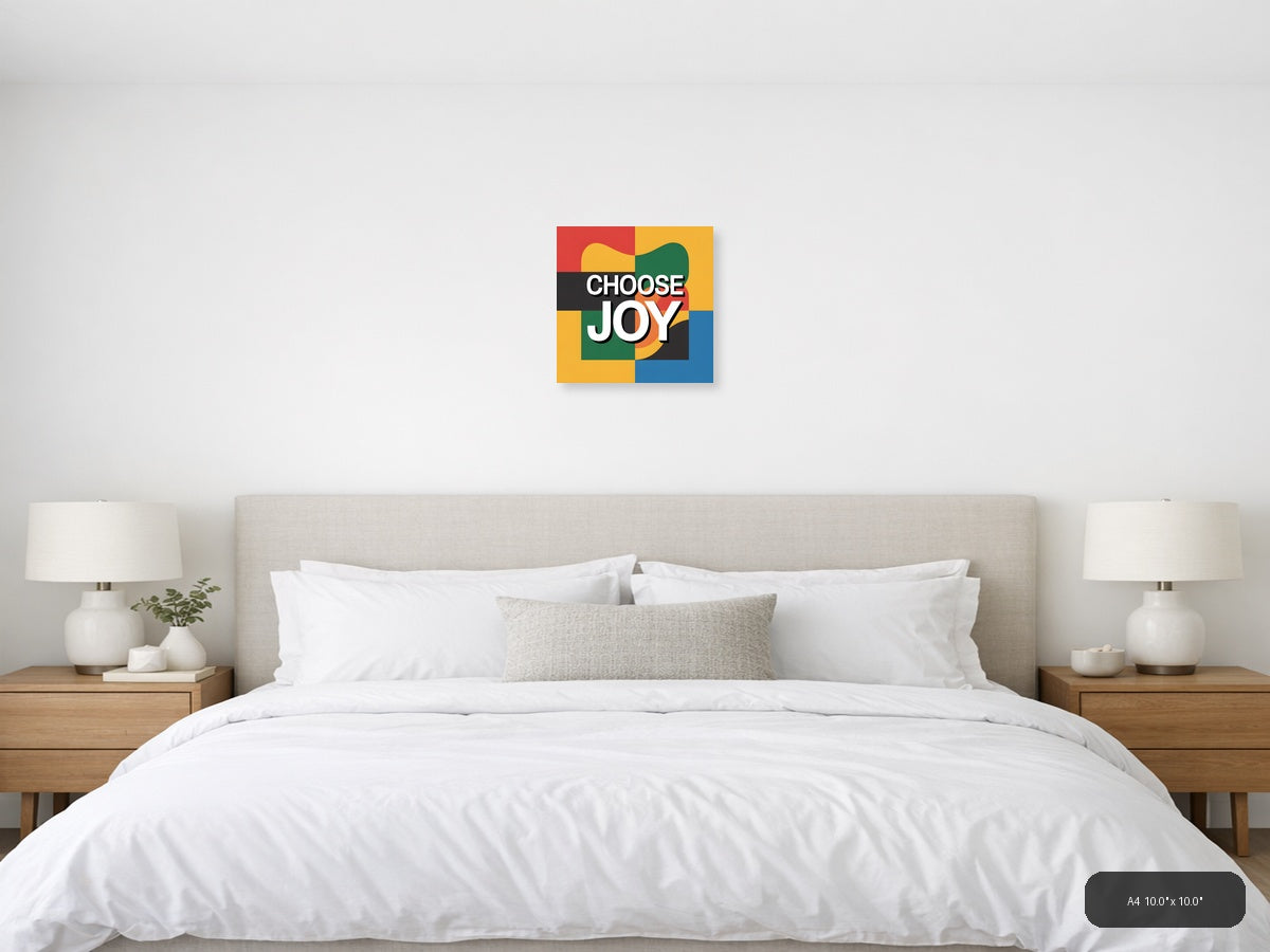 Choose Joy Colorful Geometric Photography Wall Art — A4 / Bedroom