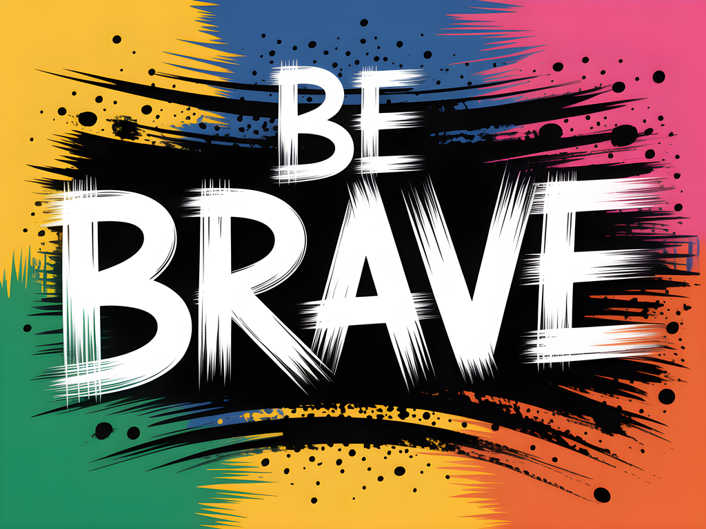 Be Brave Abstract Graffiti Street Art Wall Art
