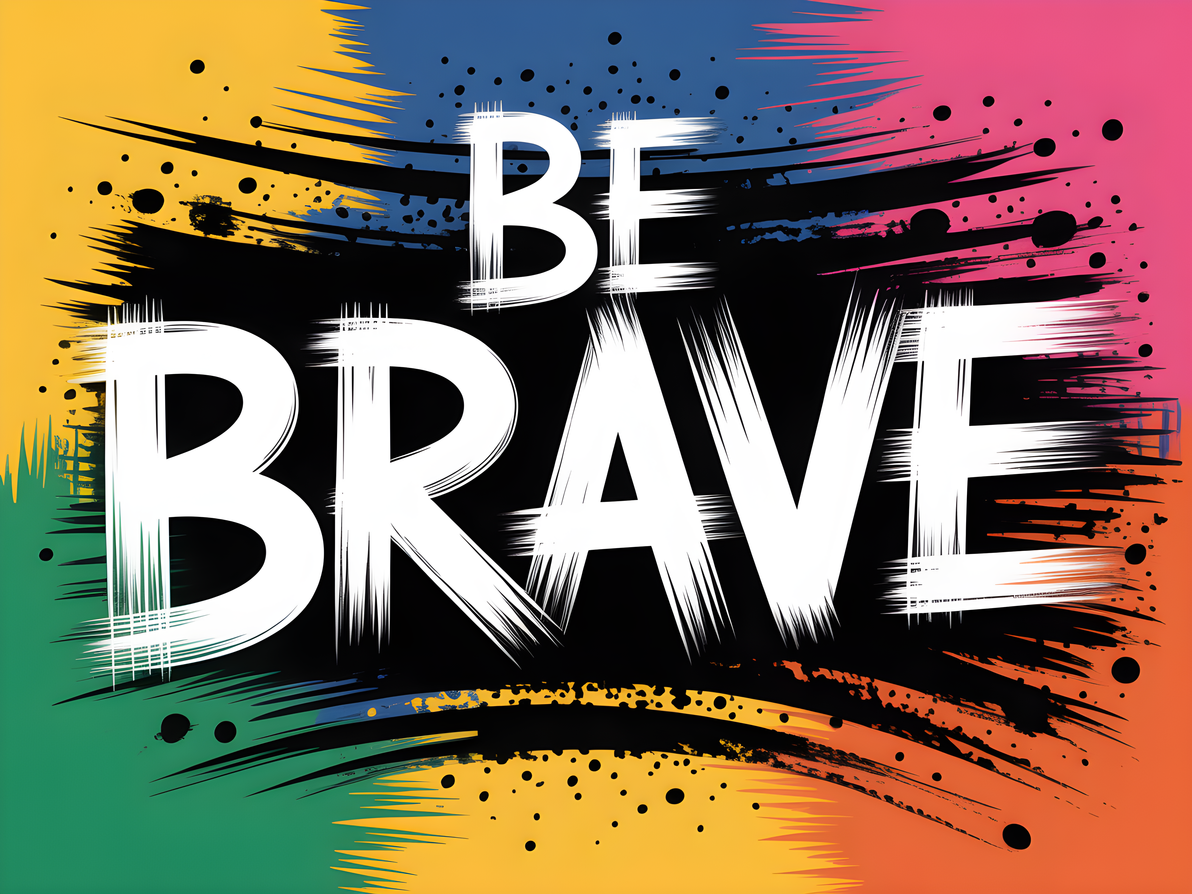 Be Brave Abstract Graffiti Street Art Wall Art