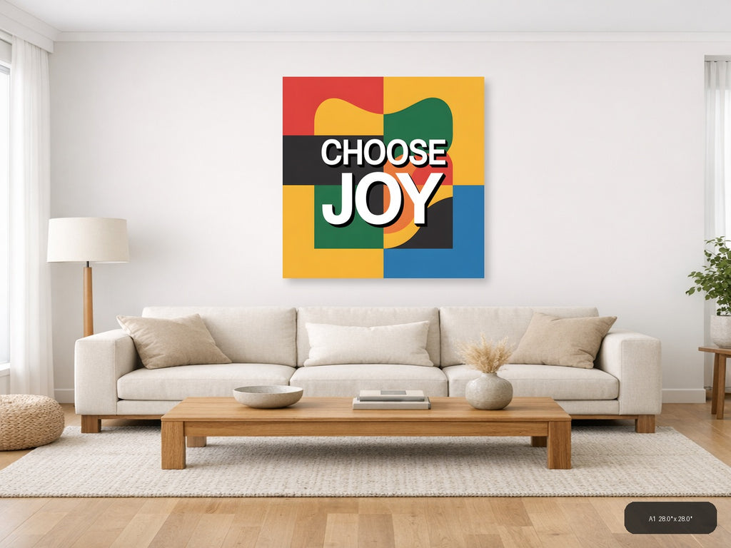 Choose Joy Colorful Geometric Photography Wall Art — A1 / Living Room