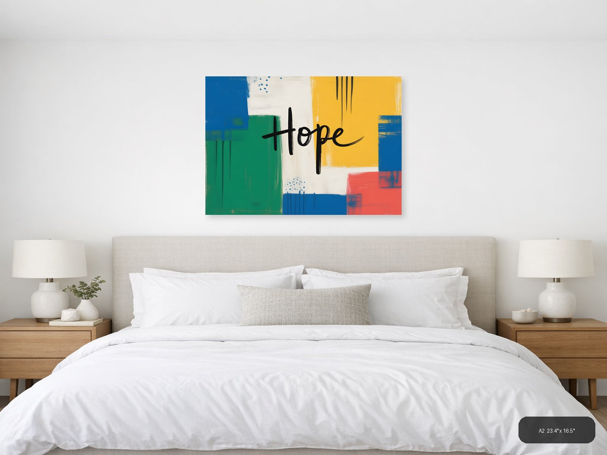Hope Abstract Geometric Colorblock Modern Wall Art — A2 / Bedroom