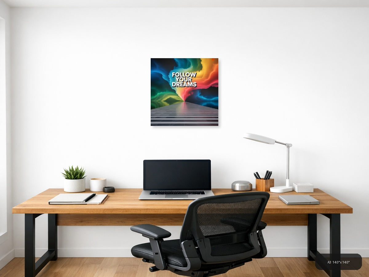 Colorful Abstract Light Rays Photography Wall Art — A3 / Office