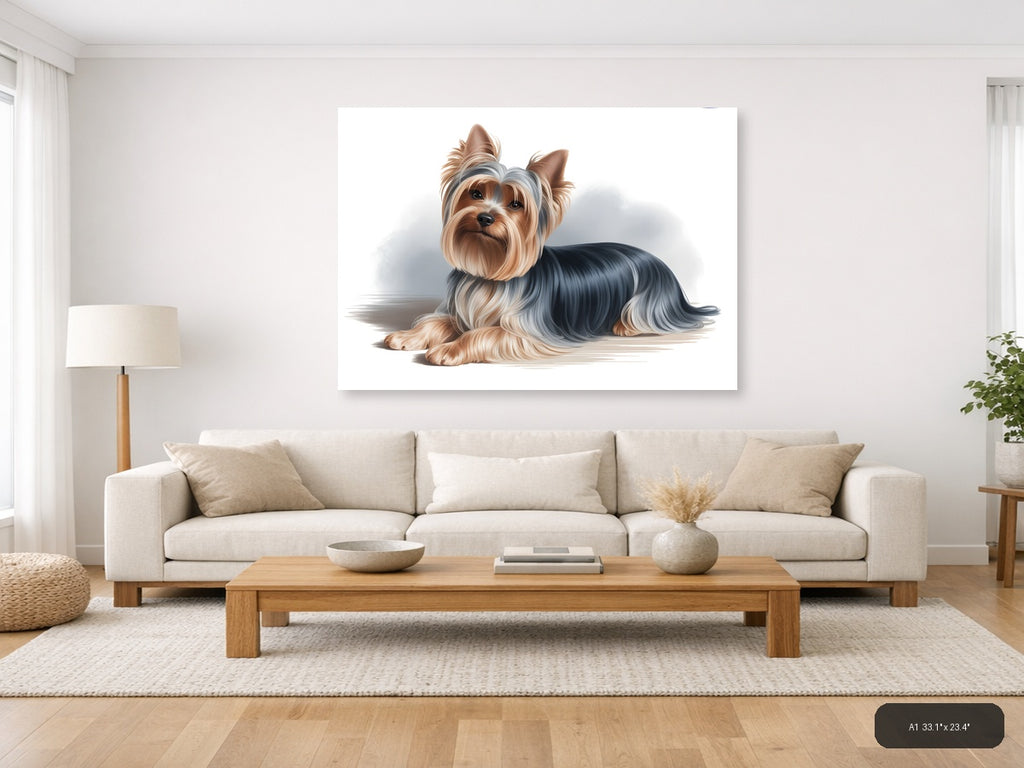 Shih Tzu Puppy Portrait Minimalist Wall Art — A1 / Living Room