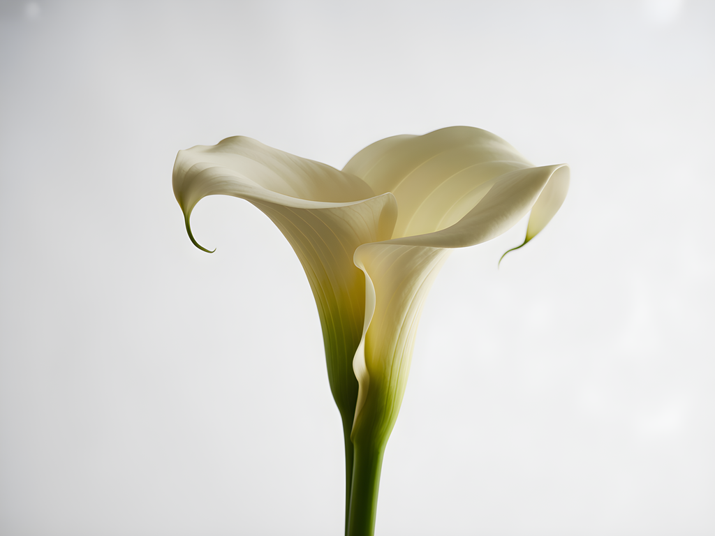 White Calla Lily Minimalist Botanical Wall Art