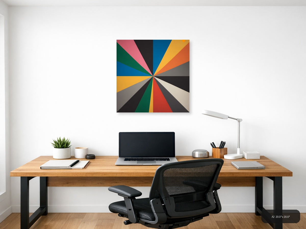 Colorful Radial Sunburst Pattern Photography Wall Art — A2 / Office