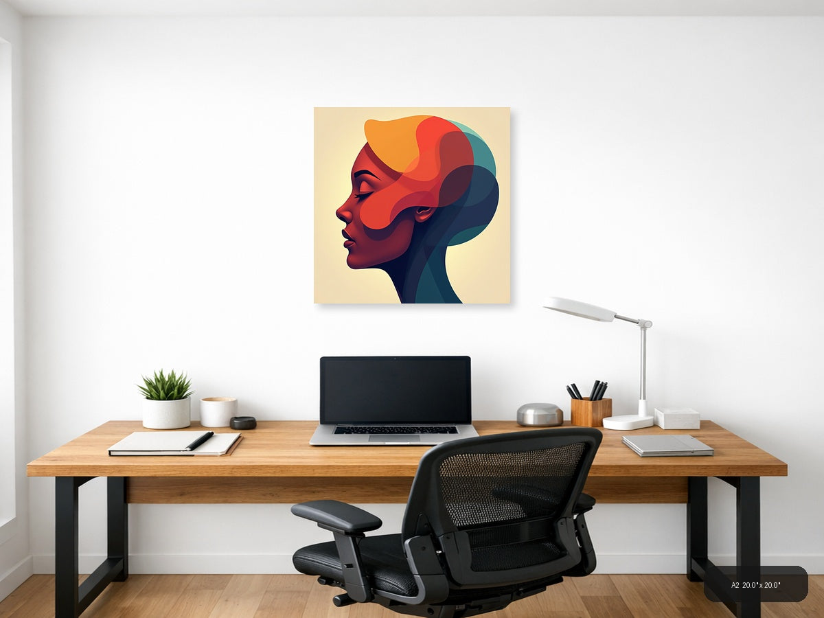 Abstract Colorful Profile Portrait Modern Wall Art — A2 / Office