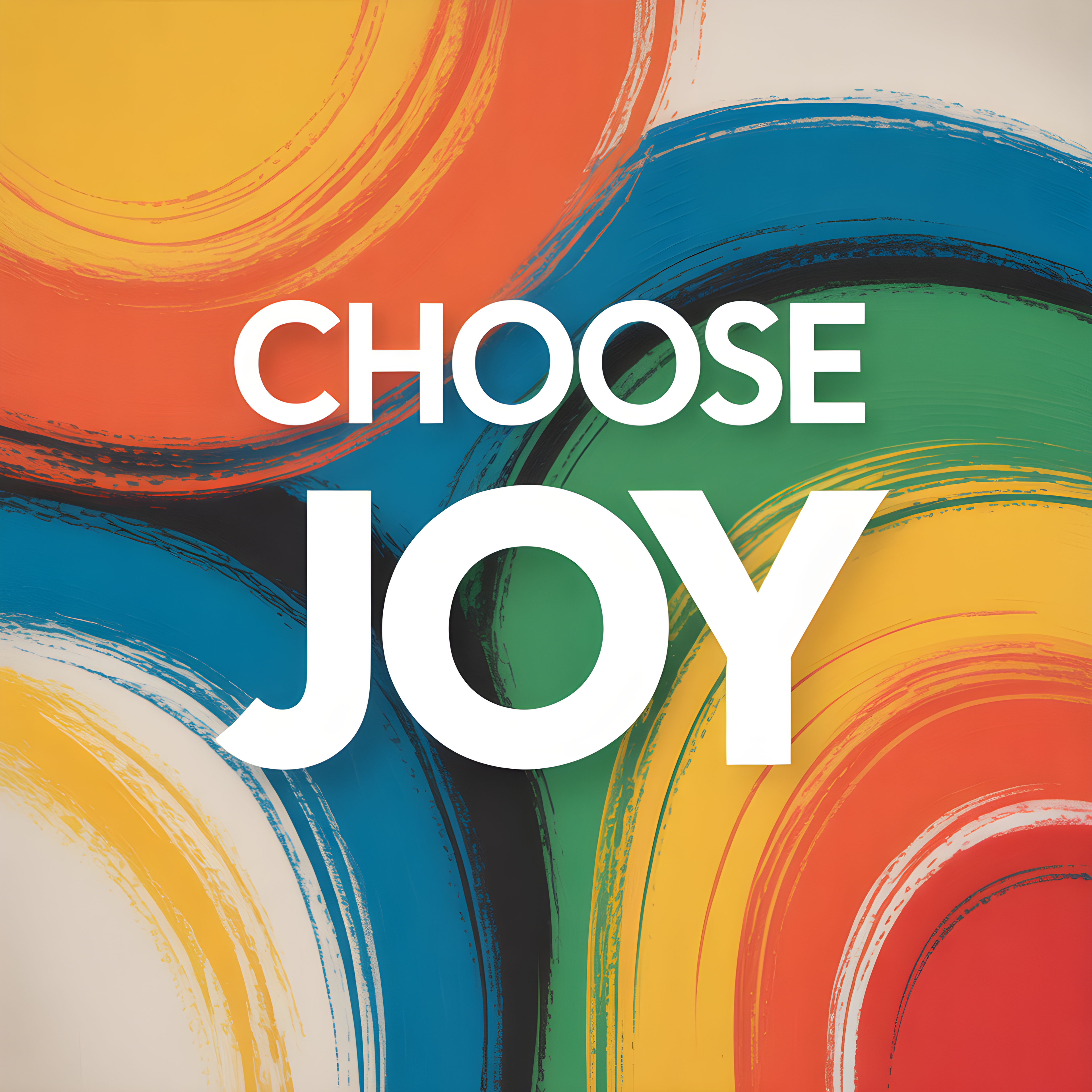 Choose Joy Abstract Colorful Brushstroke Wall Art
