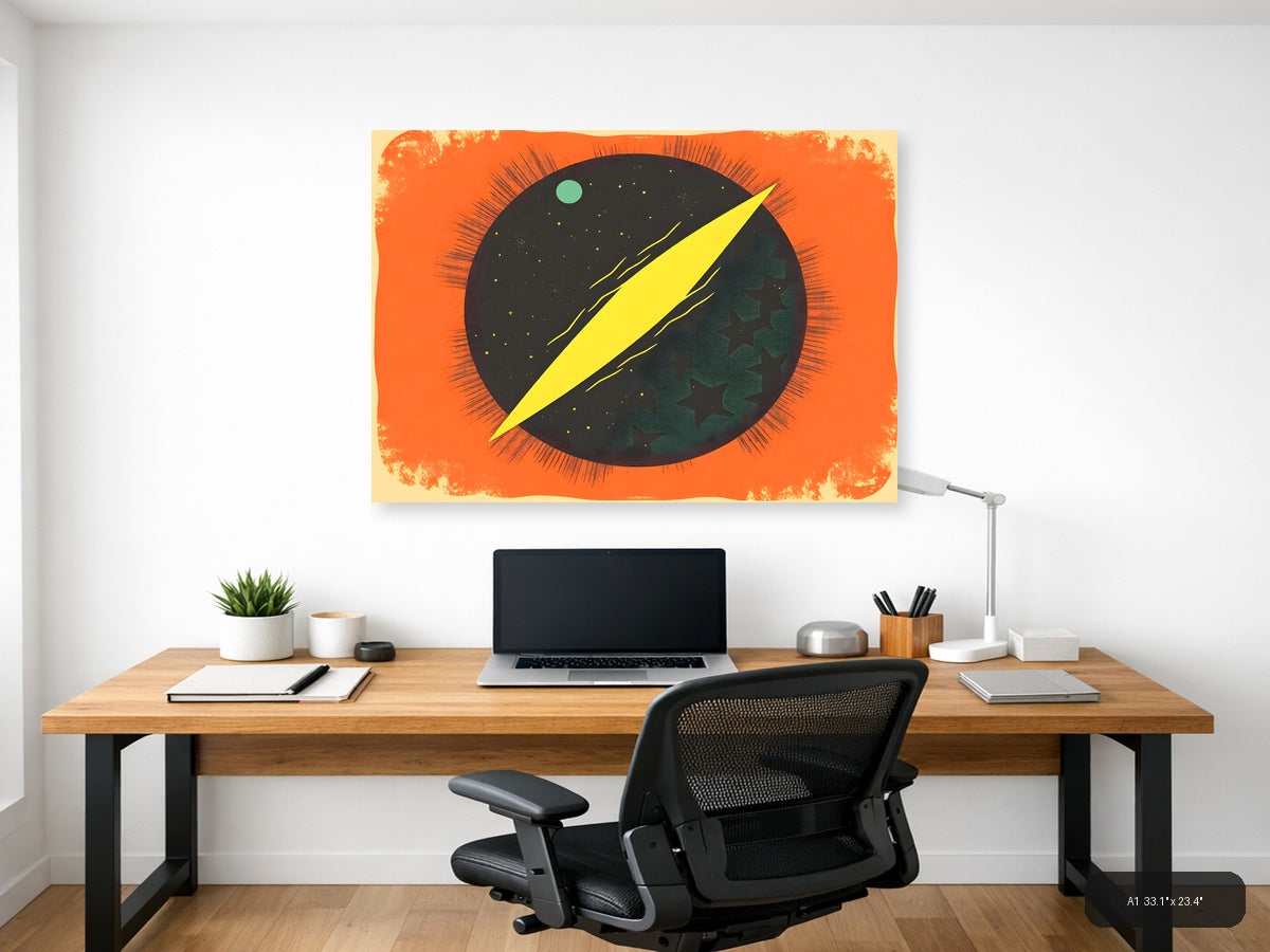 Vintage Cosmic Eye Lightning Bolt Wall Art — A1 / Office