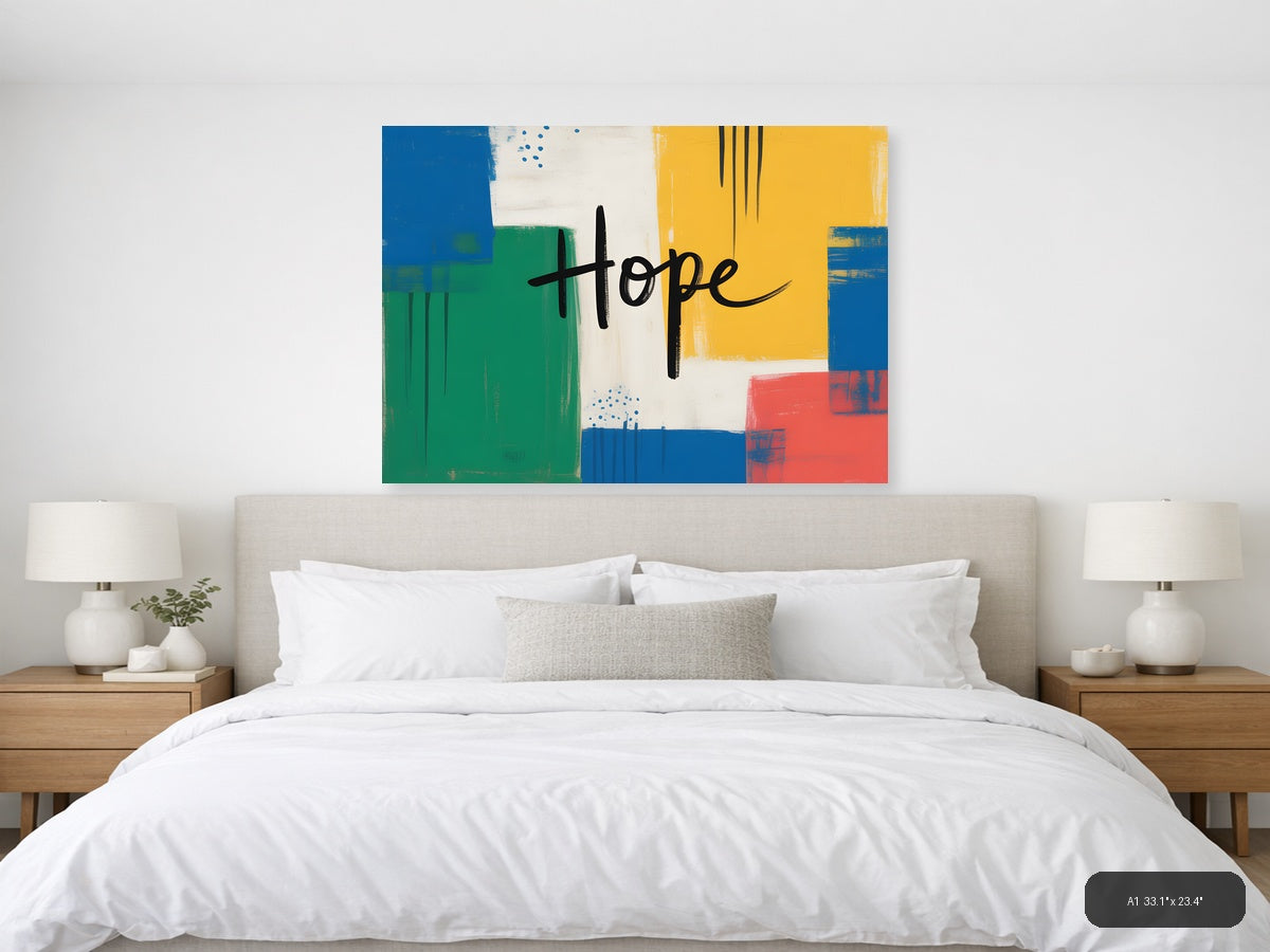 Hope Abstract Geometric Colorblock Modern Wall Art — A1 / Bedroom