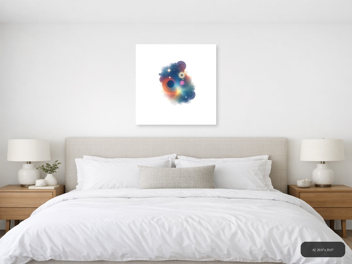 Cosmic Minimalist Abstract Galaxy Wall Art — A2 / Bedroom