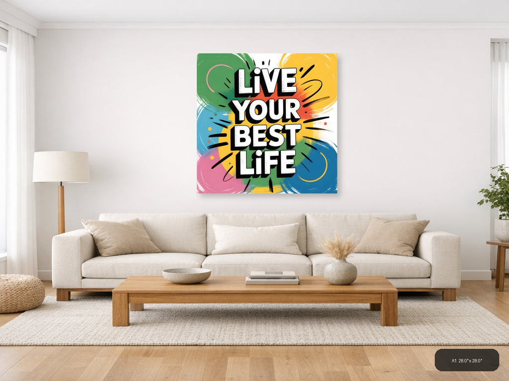 Live Your Best Life Abstract Colorful Wall Art — A1 / Living Room