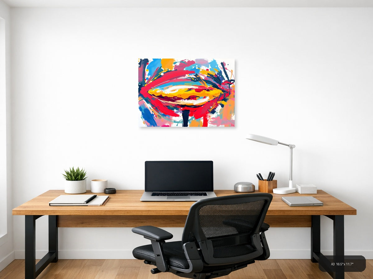 Colorful Abstract Face Expression Wall Art — A3 / Office