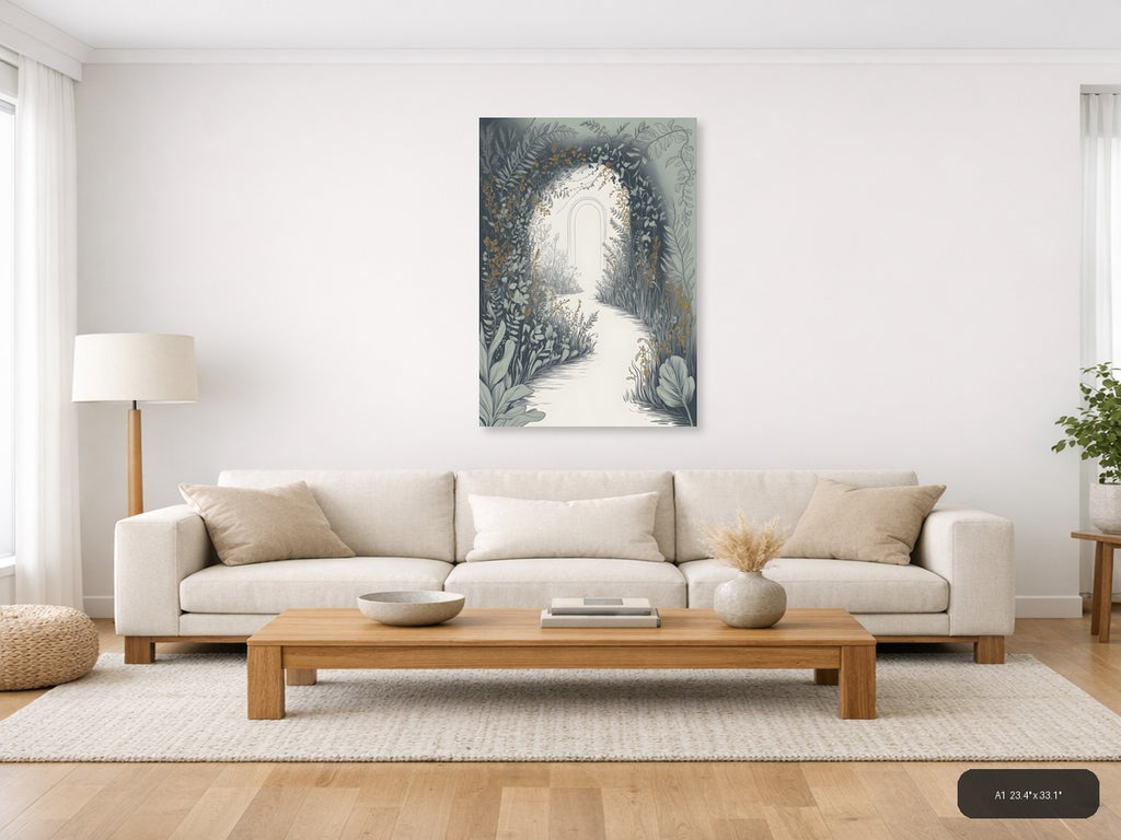 Botanical Garden Archway Line Art Wall Art — A1 / Living Room