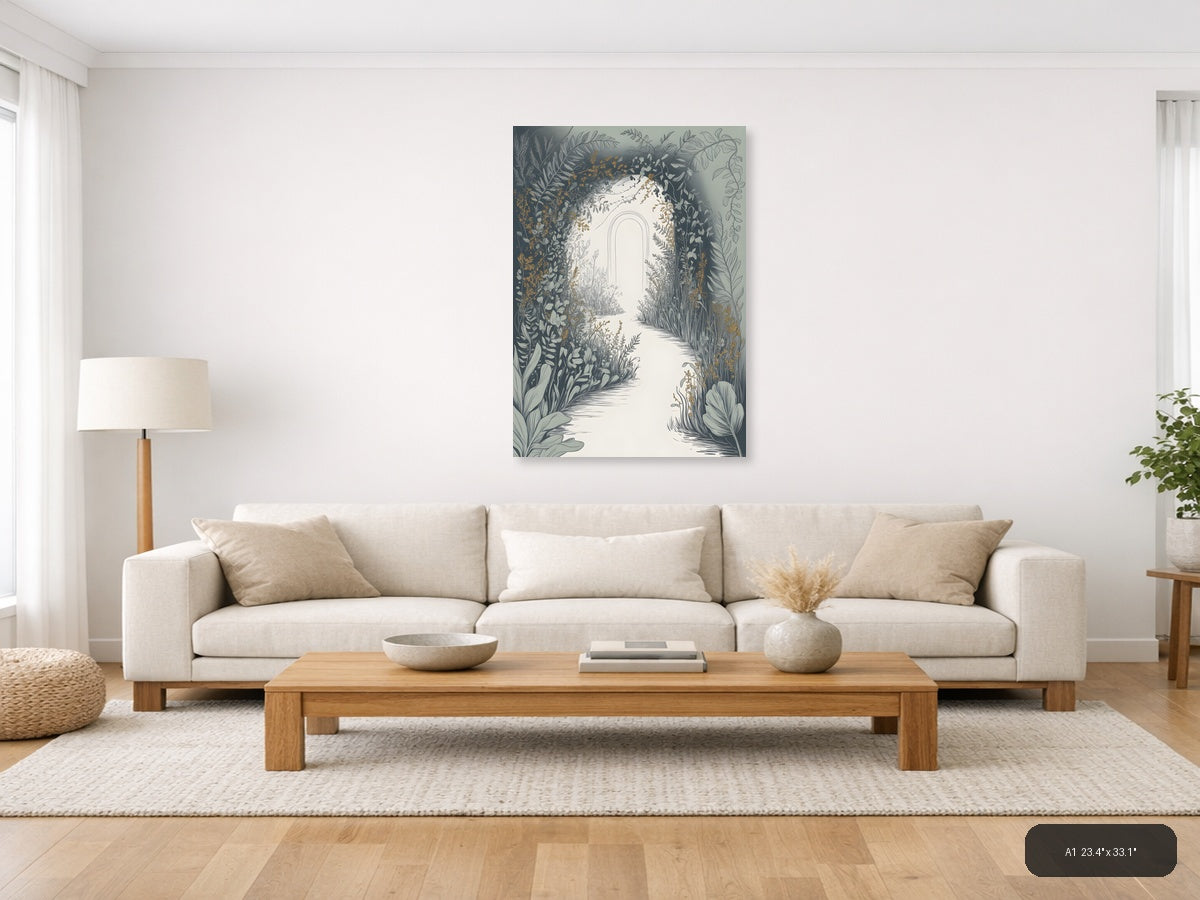 Botanical Garden Archway Line Art Wall Art — A1 / Living Room
