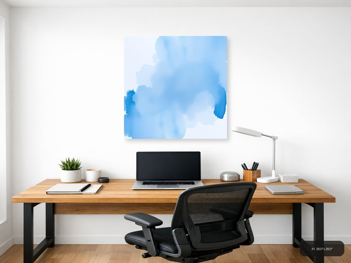 Abstract Blue Watercolor Cloud Formation Wall Art — A1 / Office
