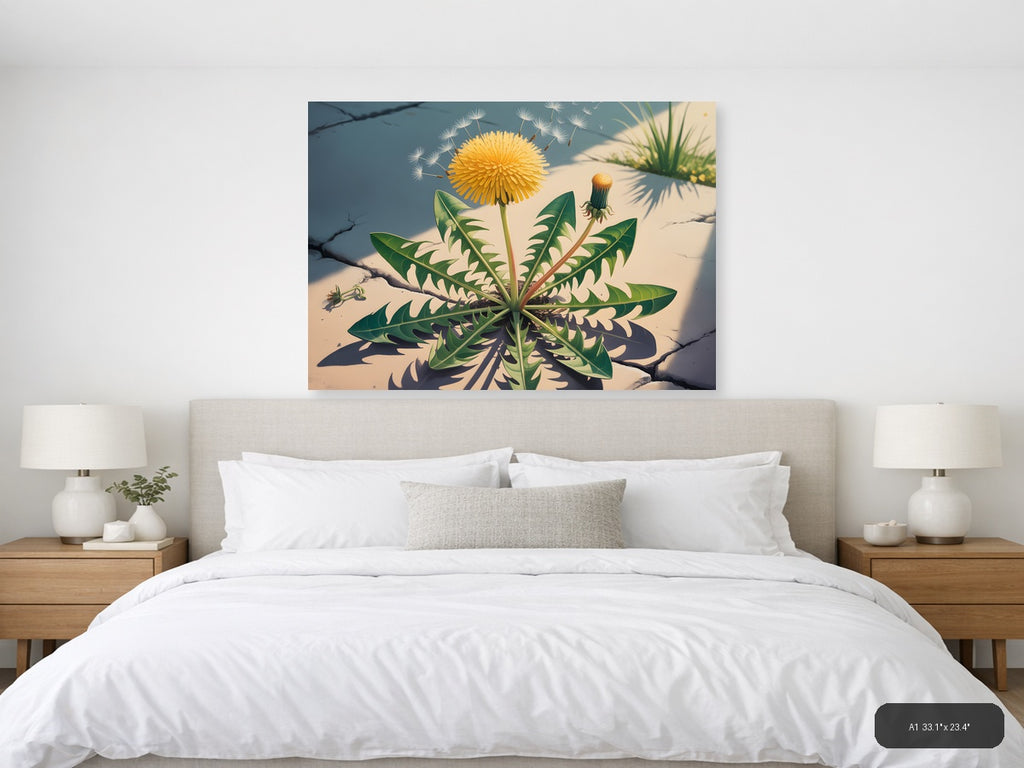 Vintage Dandelion Life Cycle Botanical Wall Art — A1 / Bedroom