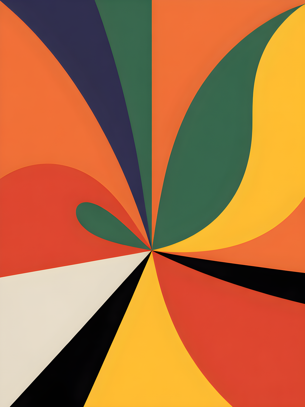 Abstract Geometric Sunburst Colorful Photography Wall Art