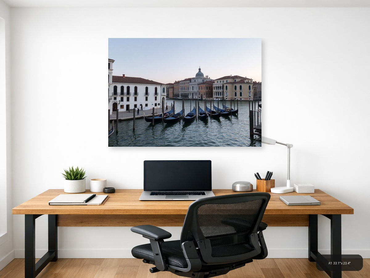 Venice Grand Canal Gondolas Architecture | Minimalist Landscape Wall Art — A1 (Office)