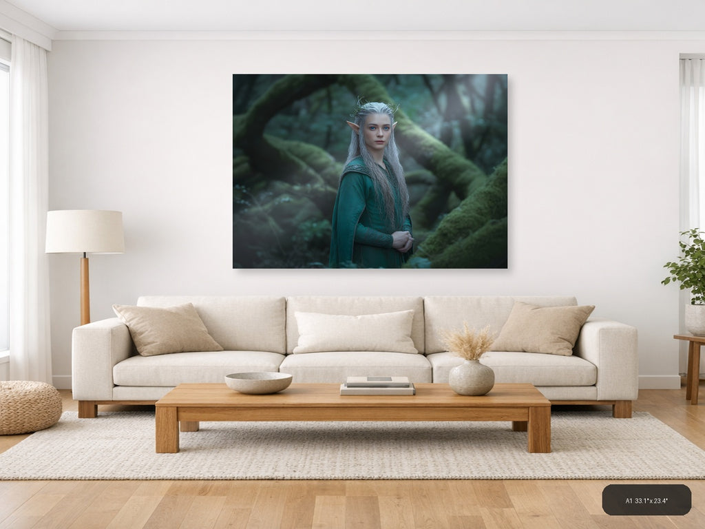 Fantasy Elf Portrait in Enchanted Forest Photography Wall Art — A1 / Living Room