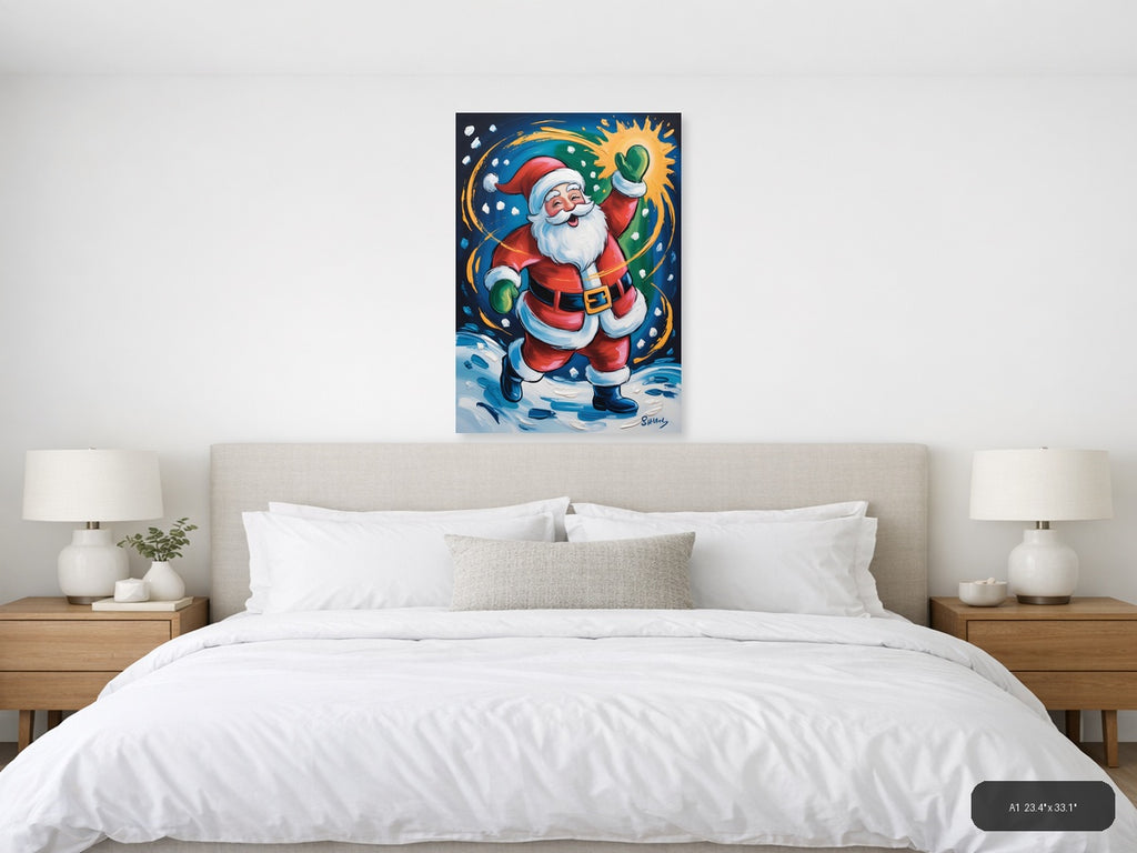 Jolly Santa Claus Abstract Portrait Wall Art — A1 / Bedroom