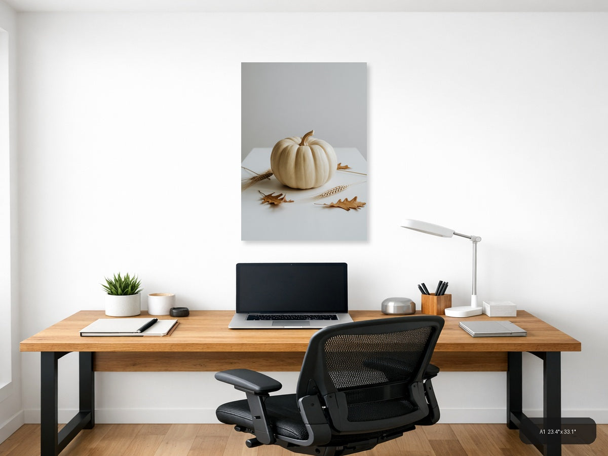 Autumn Decor — Minimalist (Portrait) Canvas Print | Minimalist Wall Art | A4 A3 A2 A1 — A1 / Office