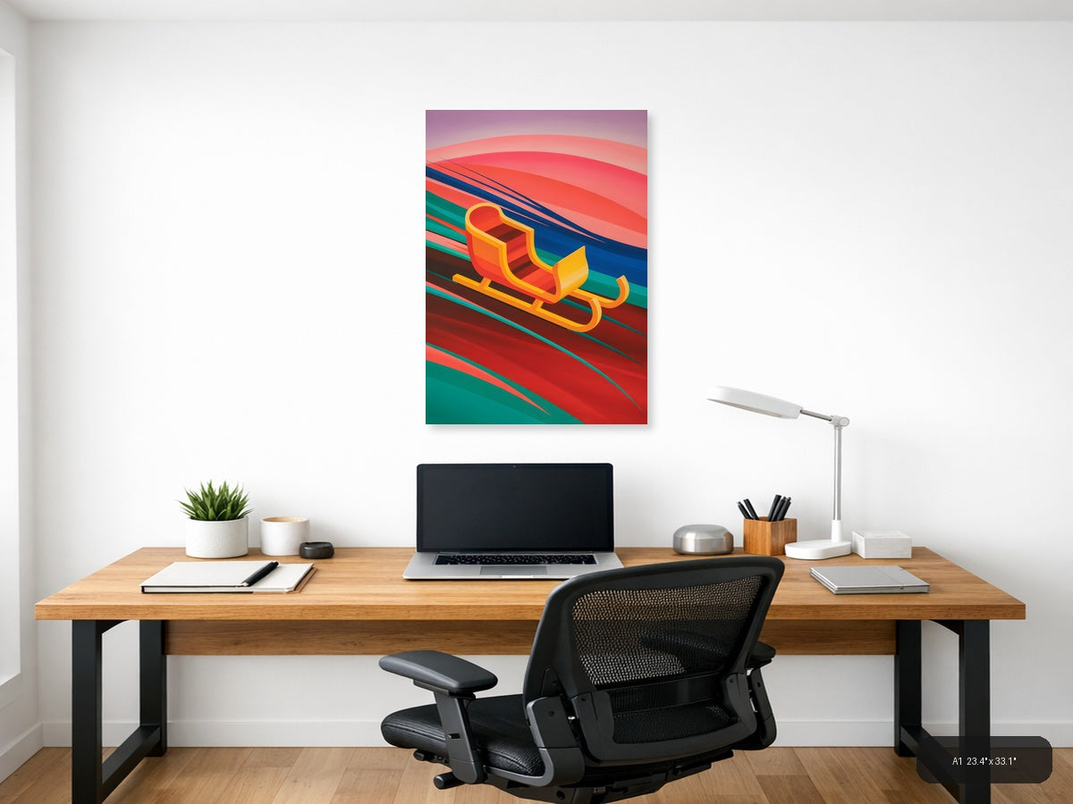 Colorful Abstract Sleigh Modern Geometric Wall Art — A1 / Office