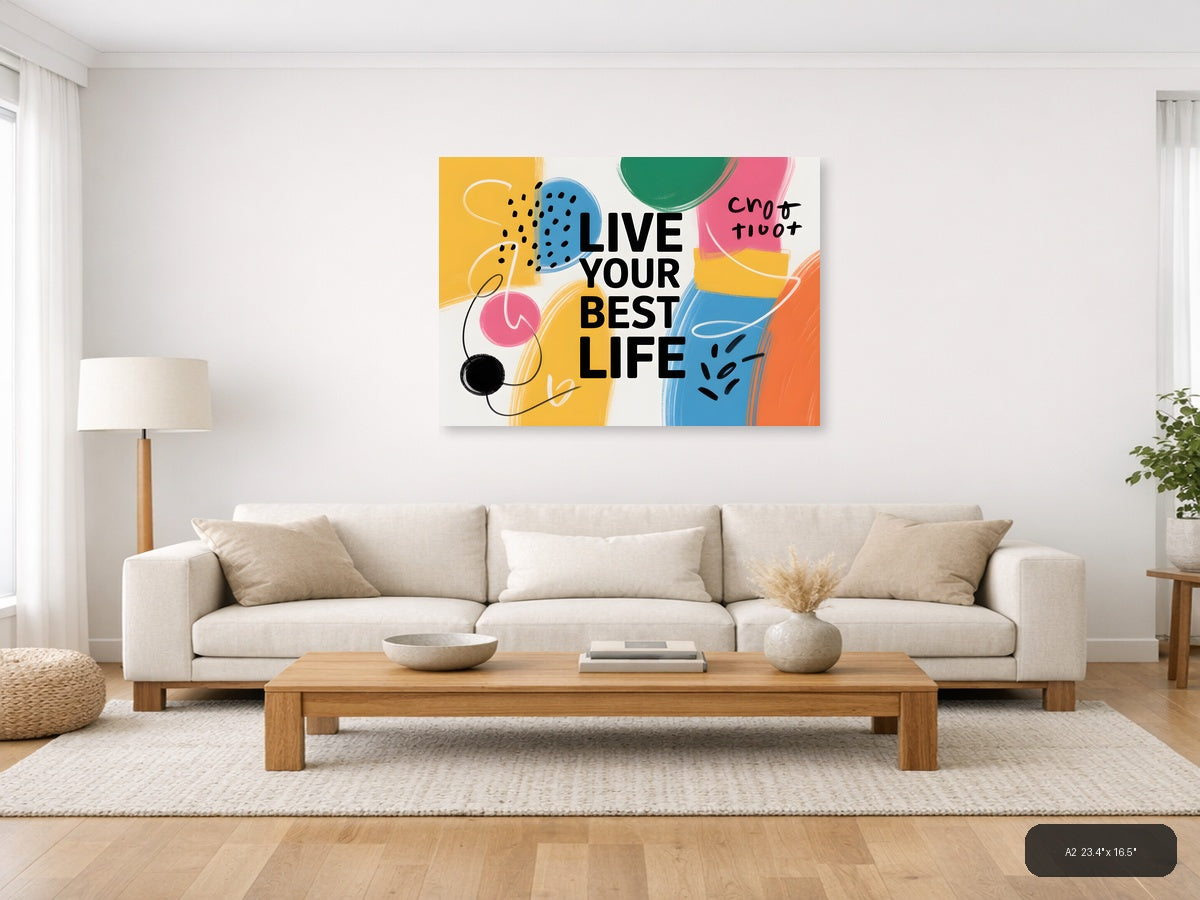 Live Your Best Life Abstract Colorful Wall Art — A2 / Living Room