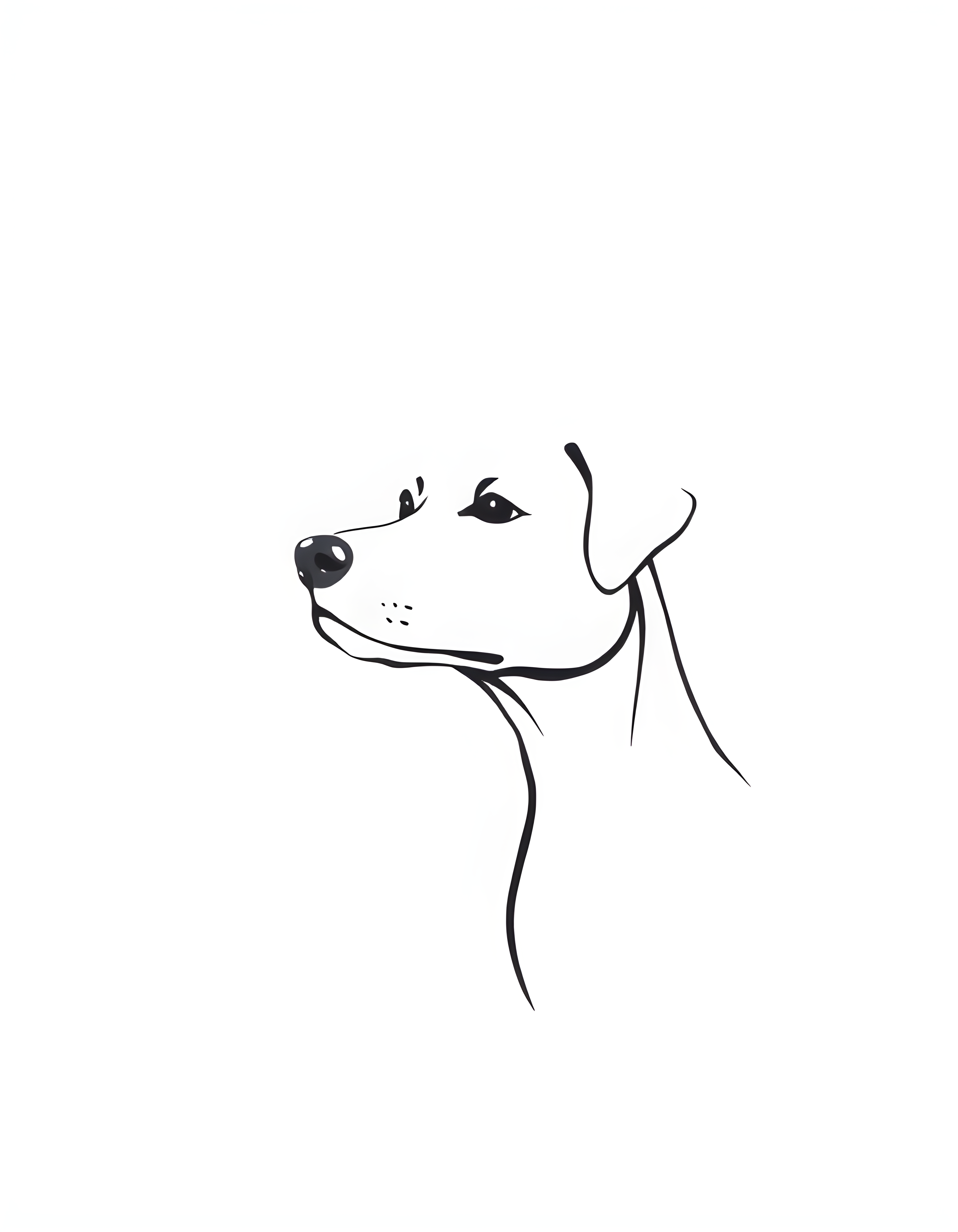 Minimalist Dog Portrait Line Drawing Wall Art