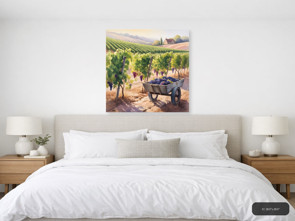 Vineyard Harvest Watercolor Wall Art — A1 / Bedroom