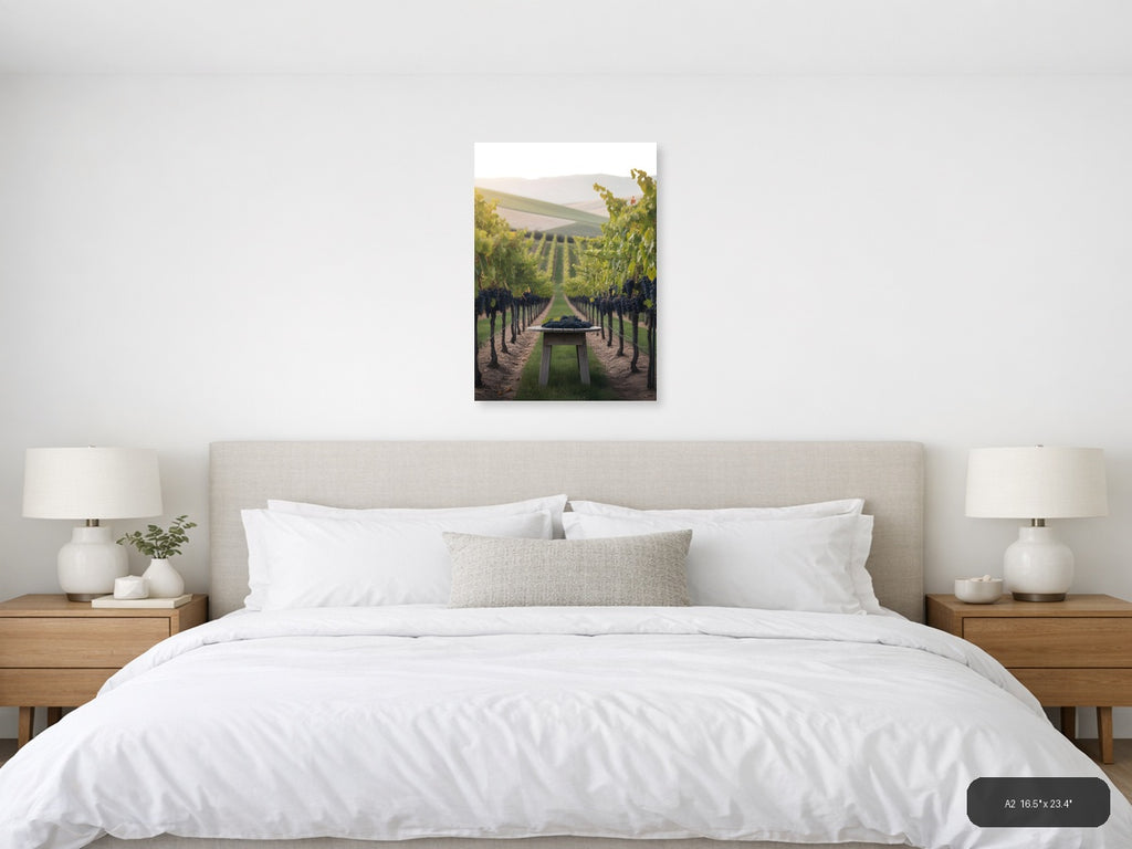 Vineyard Harvest at Sunset Minimalist Wall Art — A2 / Bedroom